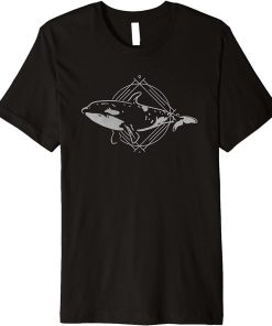 Orca Killer Whale Vintage Art Portrait Graphic Premium T-Shirt