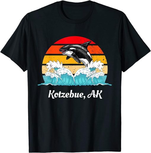 Vintage Kotzebue AK Distressed Orca Killer Whale Art T-Shirt