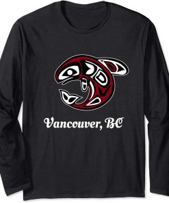 BC Canada Vancouver Native Tribal Orca Killer Whale Long Sleeve T-Shirt