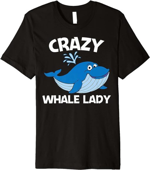 Funny Whale Art For Women Mom Orca Narwhal Blue Whales Premium T-Shirt